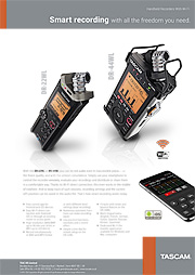 Tascam ad for portable recorders with wi-fi