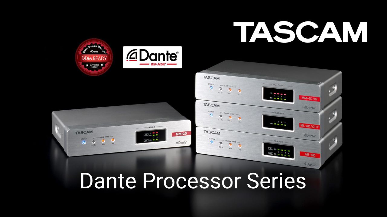 Tascam MM-4D/IN | Four-Channel Analogue-Dante Converter With DSP Mixer