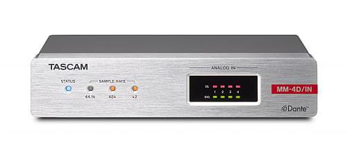 Tascam MM-4D/IN | Four-Channel Analogue-Dante Converter With DSP Mixer