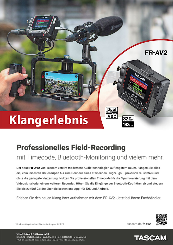 Tascam-Anzeige | Klangerlebnis FR-AV2