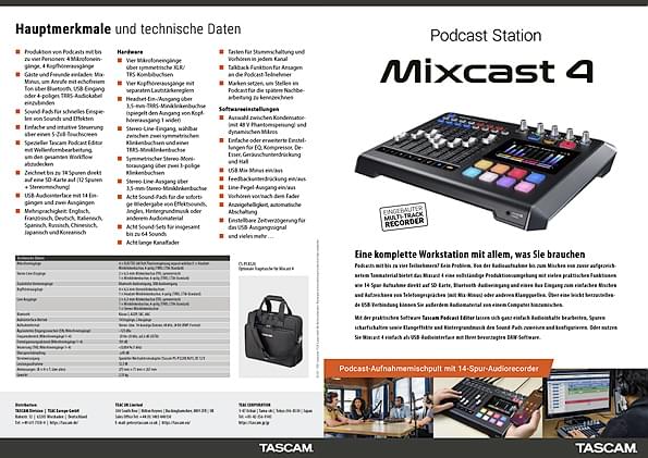 Flyer Tascam Mixcast 4
