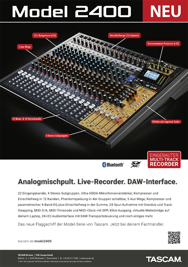 Tascam-Anzeige | Das neue Model 2400